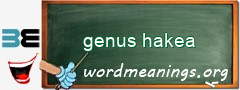 WordMeaning blackboard for genus hakea